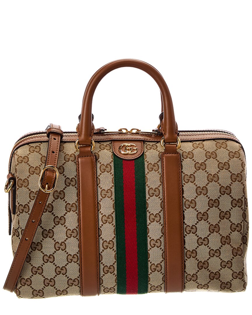 Gucci Gucci Ophidia Medium Canvas & Leather Satchel