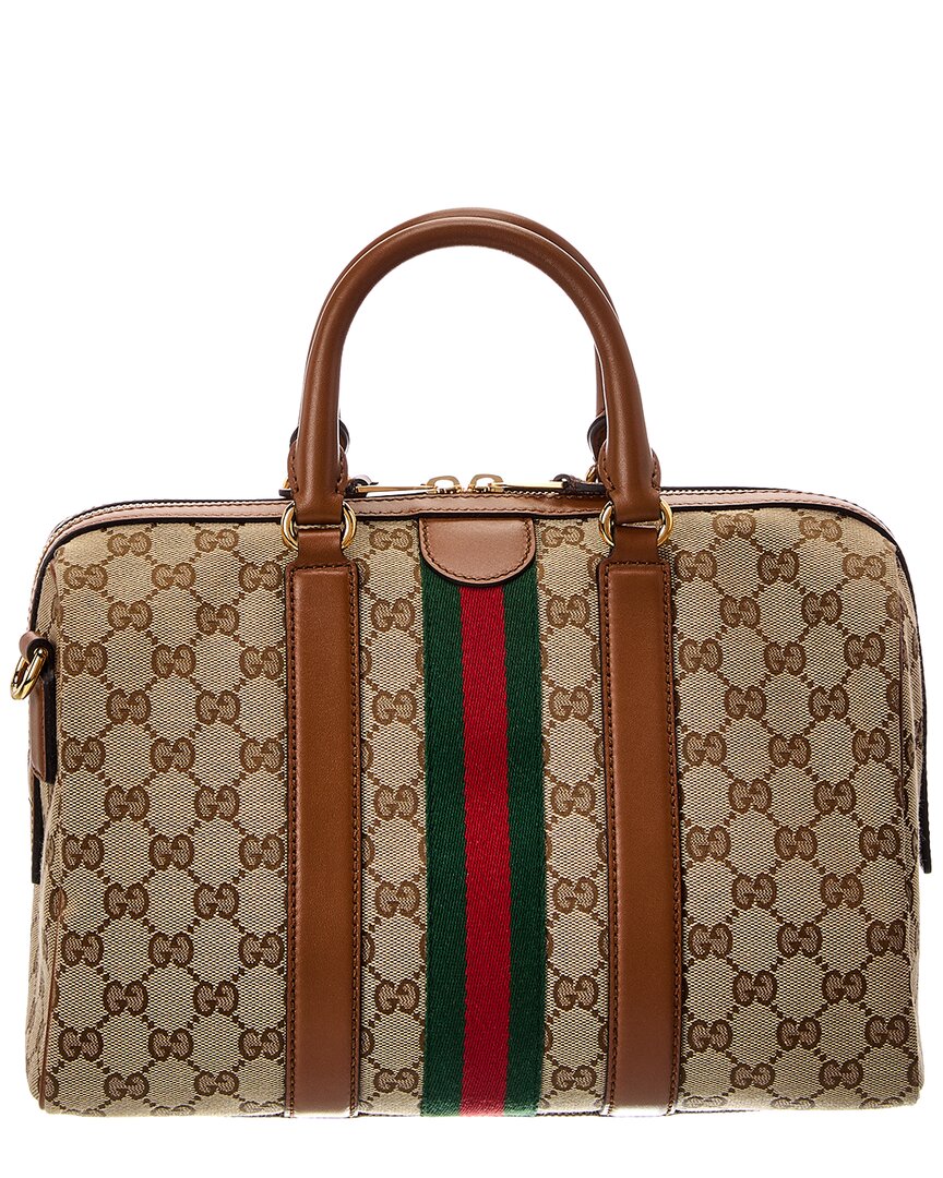 Gucci Gucci Ophidia Medium Canvas & Leather Satchel