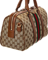 Gucci Gucci Ophidia Medium Canvas & Leather Satchel