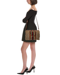 Gucci Gucci Ophidia Medium Canvas & Leather Satchel