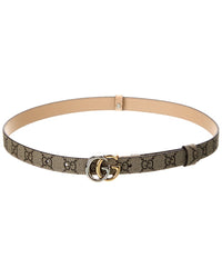 Gucci Gg Marmont Thin Leather Belt 75 cm Beige