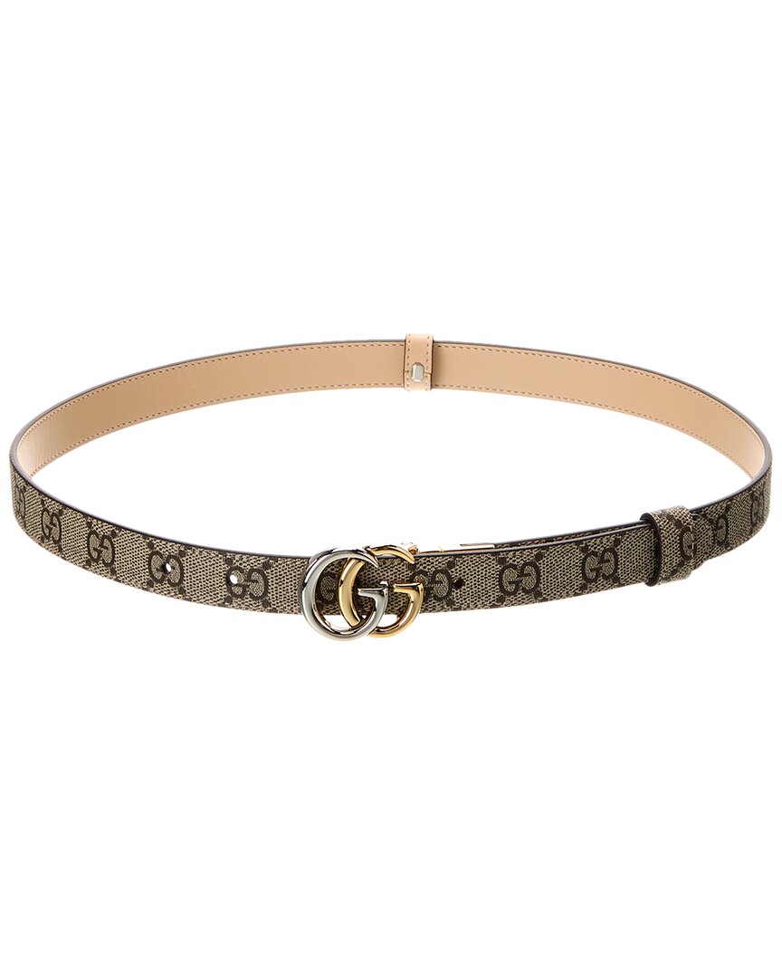 Gucci Gg Marmont Thin Leather Belt 75 cm Beige