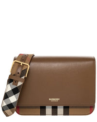 Burberry Burberry Mackford House Check Canvas & Leather Crossbody