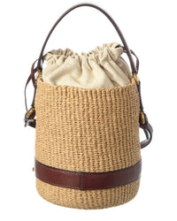 Chloé Chloé Logo Straw Bucket Bag