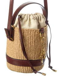 Chloé Chloé Logo Straw Bucket Bag