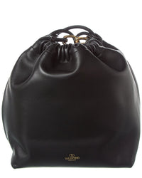 Valentino Sac Vlogo Pouf Leather Bag