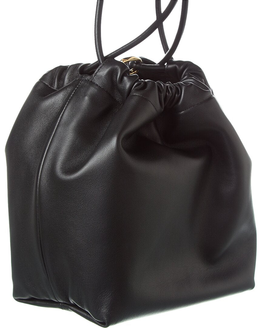 Valentino Sac Vlogo Pouf Leather Bag