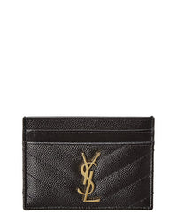 Saint Laurent Saint Laurent Monogram Matelasse Grain De Poudre Embossed Leather Card Case