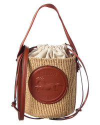 Chloé Chloe Horse Medal Paper & Leather Bucket Bag