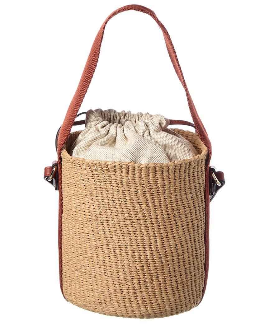 Chloé Chloe Horse Medal Paper & Leather Bucket Bag