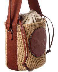 Chloé Chloe Horse Medal Paper & Leather Bucket Bag