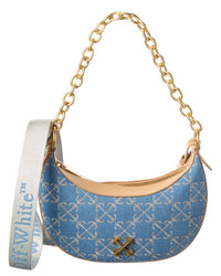 Off-White™ Hemisphere Denim & Leather Shoulder Bag