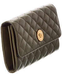Versace Medusa Quilted Leather Wallet On Chain