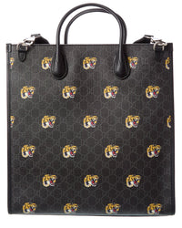 Gucci Interlocking G Gg Supreme Canvas & Leather Tote