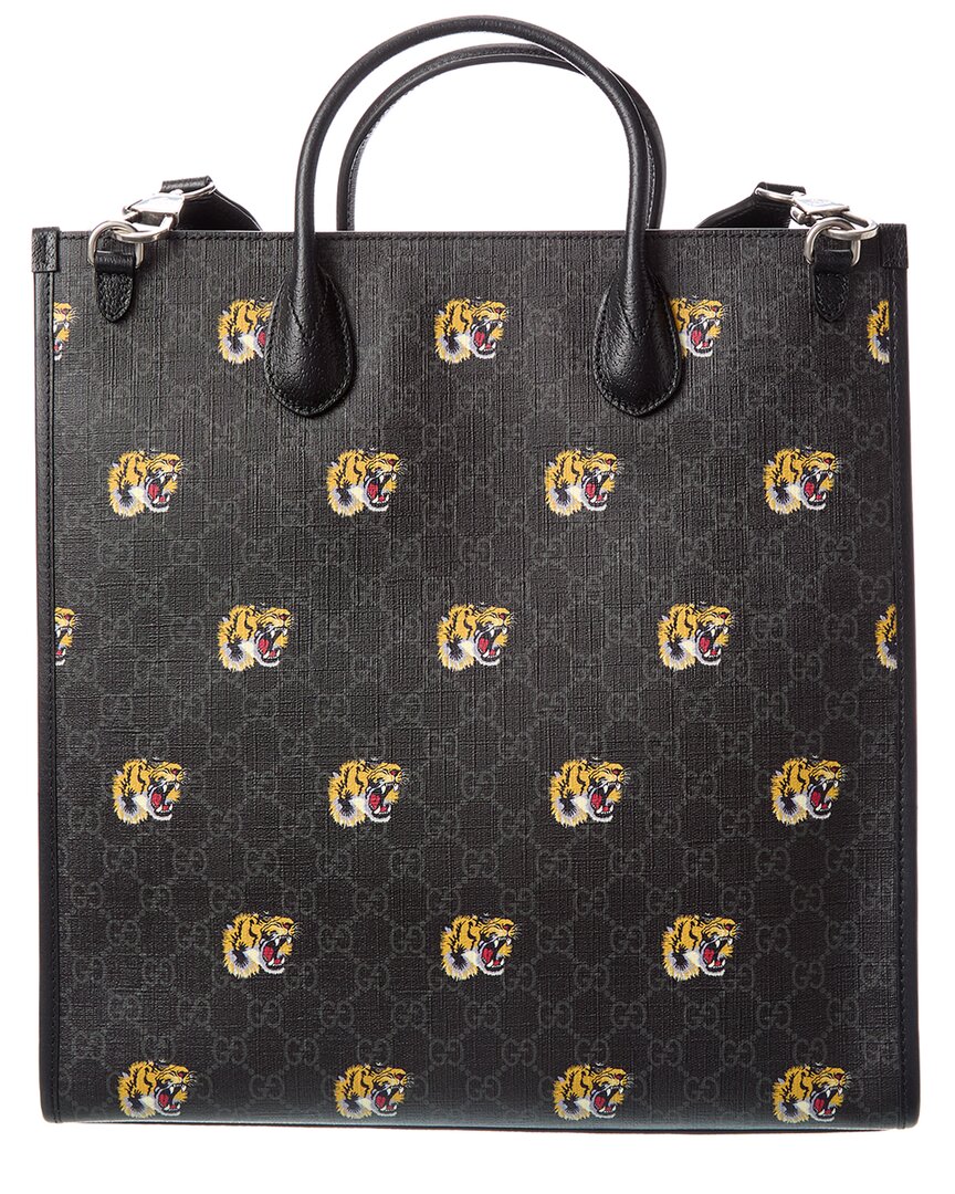 Gucci Interlocking G Gg Supreme Canvas & Leather Tote