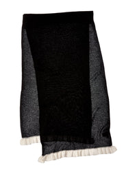 Hannah Rose Contrast Ruffle Edges Rib Scarf
