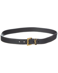 Saint Laurent Cassandre Leather Belt