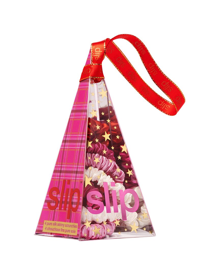 Slip® Pure Silk Skinny Scrunchie Ornament - Aggie - Set Of 4