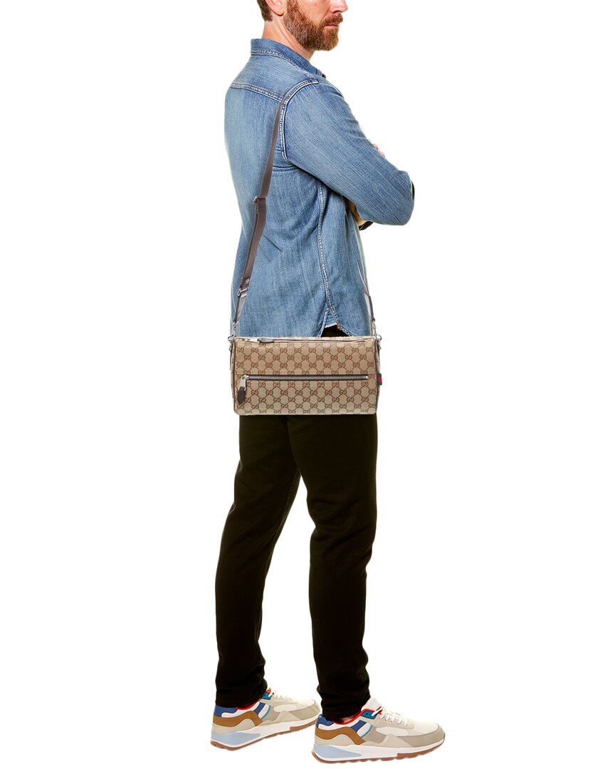 Gucci Gucci Small Gg Canvas Cylinder Bag