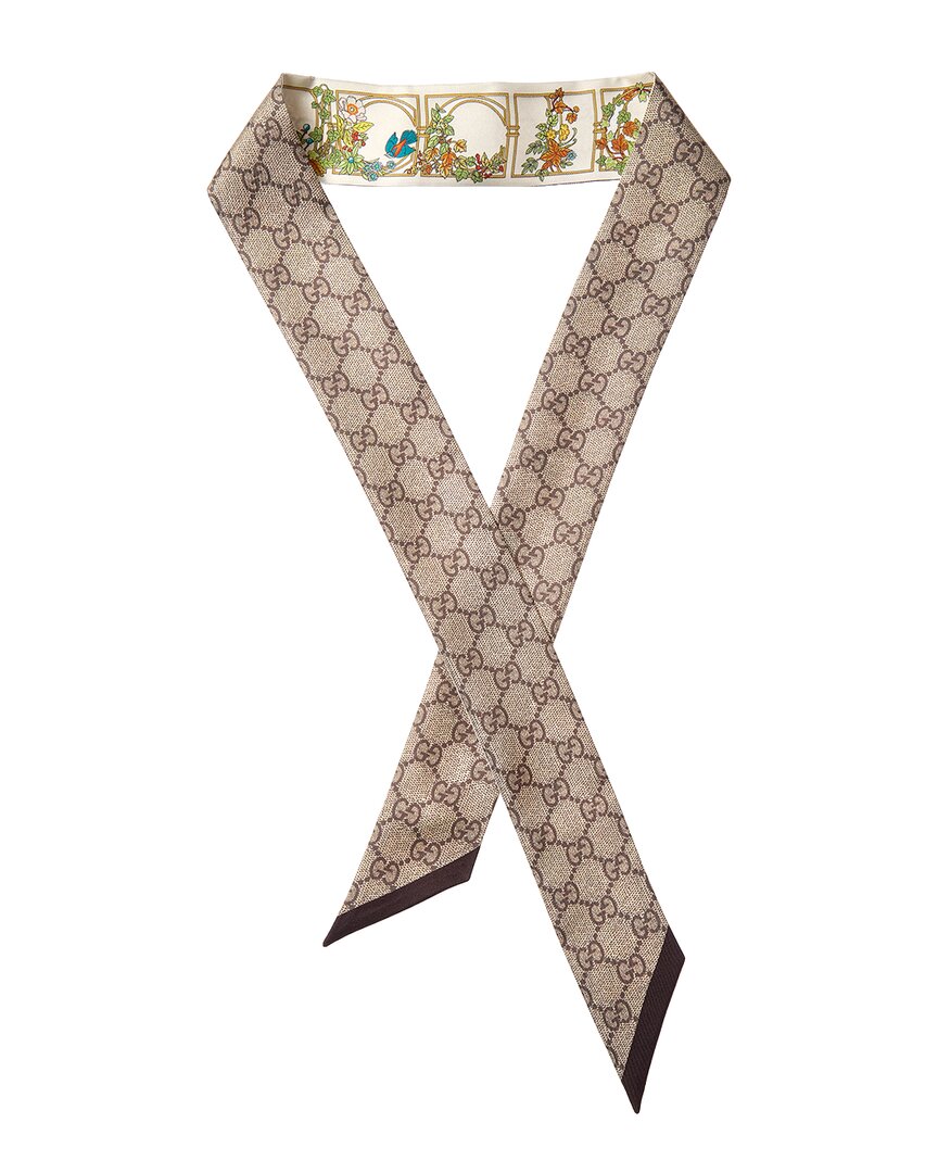 Gucci Gucci Printed Silk Neck Bow
