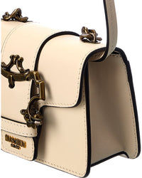 Moschino Padlock Detail Large Leather Crossbody