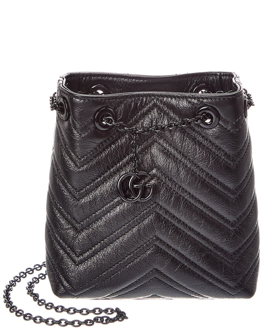 Gucci Gg Marmont Leather Bucket Bag