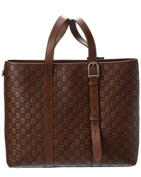 Gucci Gg Emblem Leather Tote