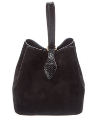 Celine Amber Suede & Python-Embossed Leather Bucket Bag