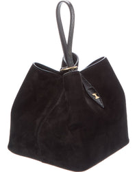 Celine Amber Suede & Python-Embossed Leather Bucket Bag