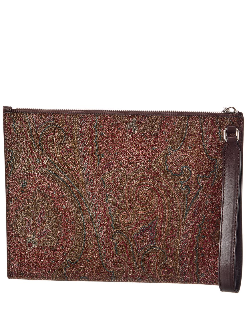 Etro Etro Coated Canvas & Leather Pouch