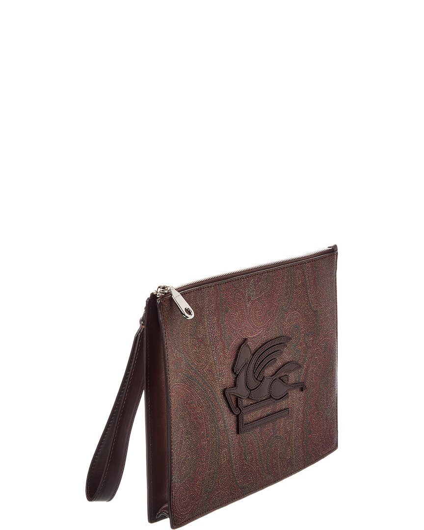 Etro Etro Coated Canvas & Leather Pouch