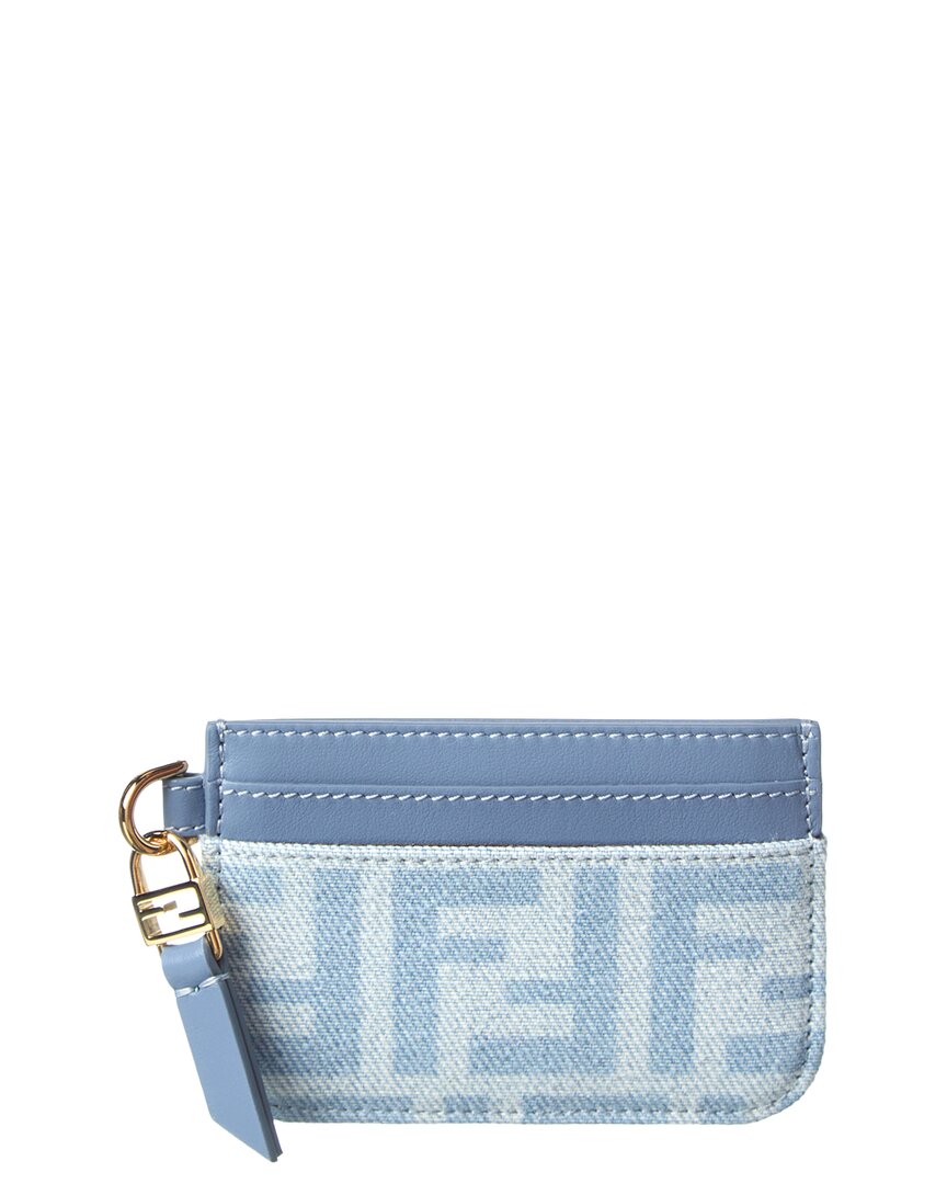 FENDI Fendi Baguette Denim & Leather Card Case