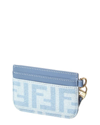 FENDI Fendi Baguette Denim & Leather Card Case