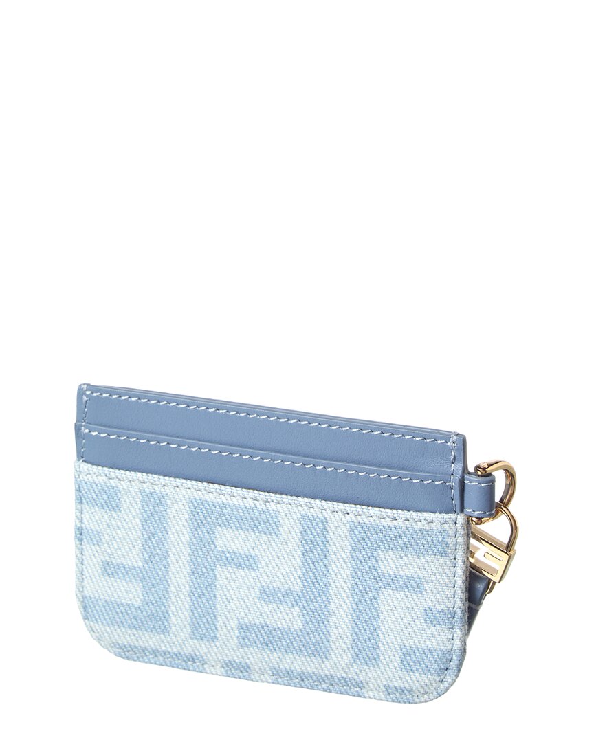 FENDI Fendi Baguette Denim & Leather Card Case