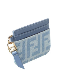 FENDI Fendi Baguette Denim & Leather Card Case