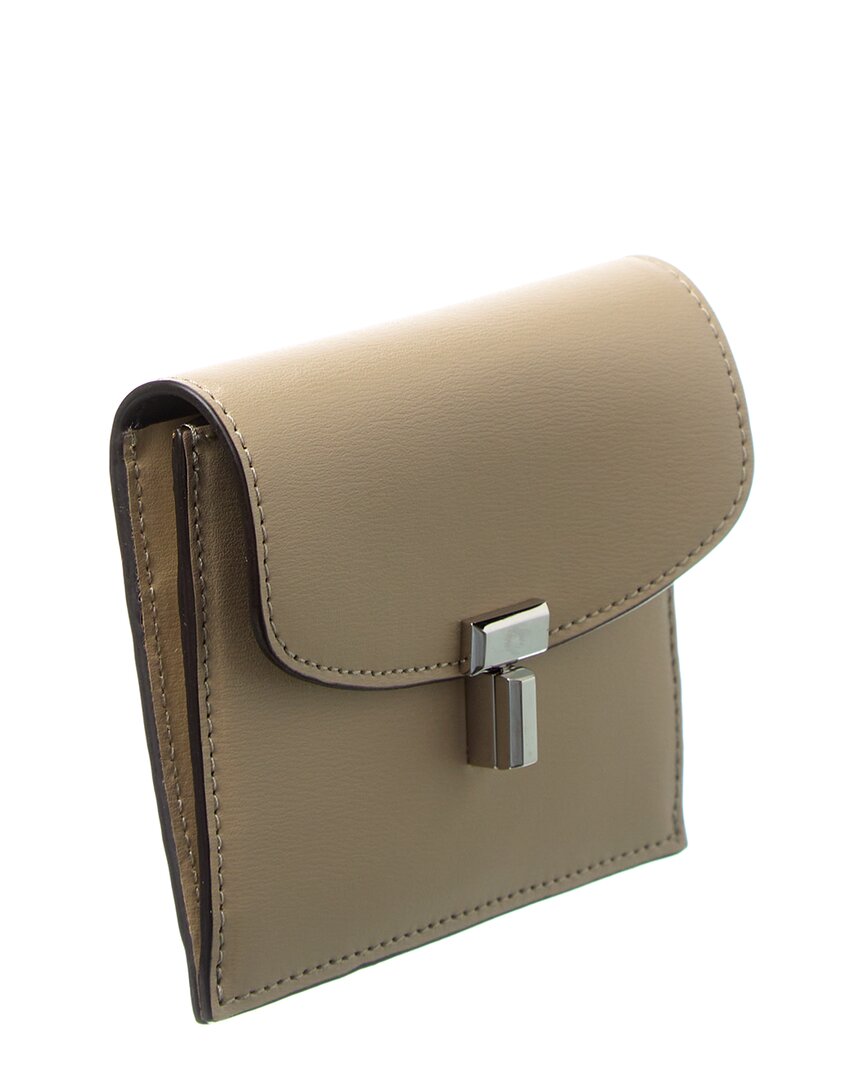 Toteme T-Lock Fold-Over Small Leather Card Case