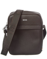Hugo Boss Zair Ns Zip Leather Reporter Bag