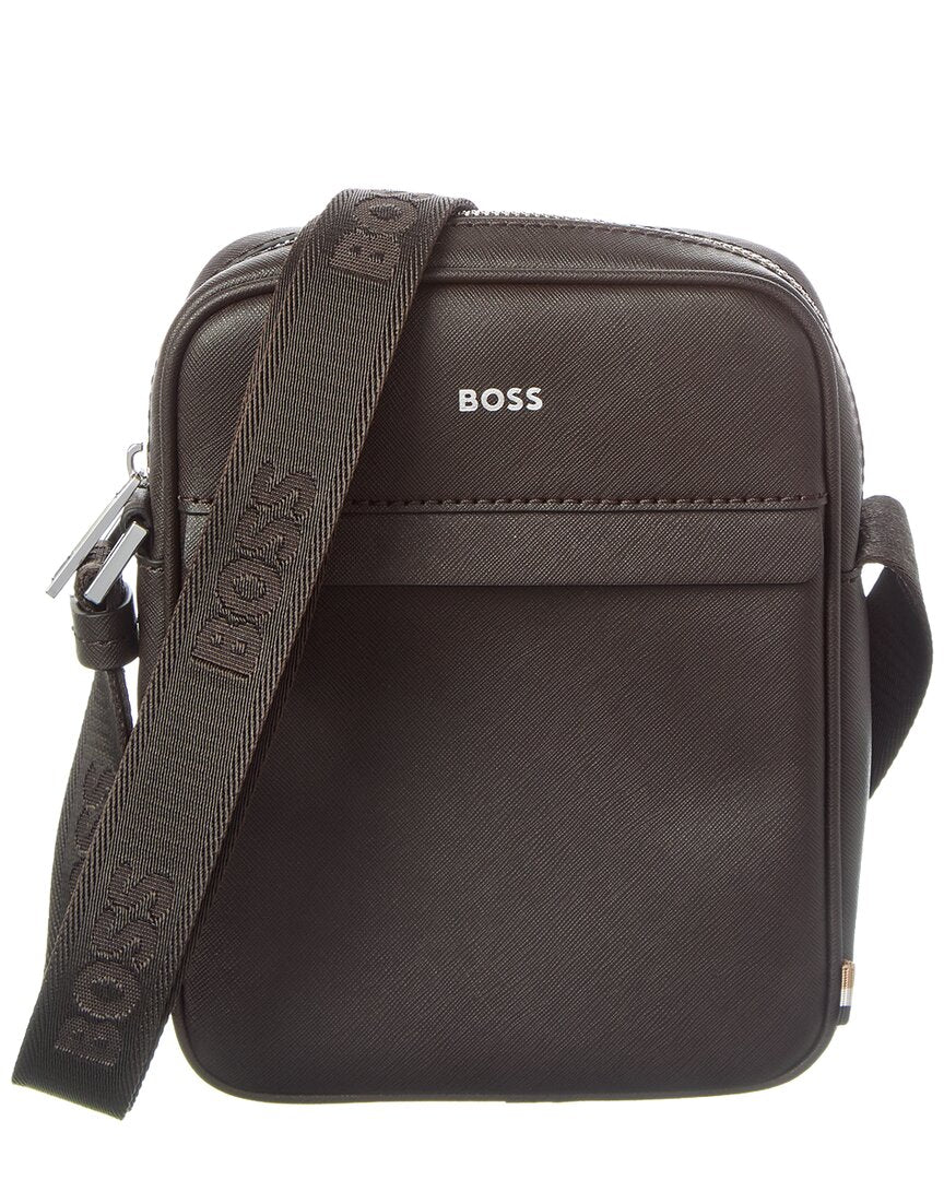 Hugo Boss Zair Ns Zip Leather Reporter Bag