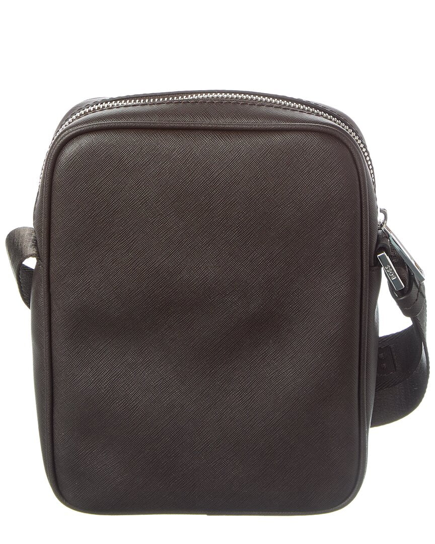 Hugo Boss Zair Ns Zip Leather Reporter Bag