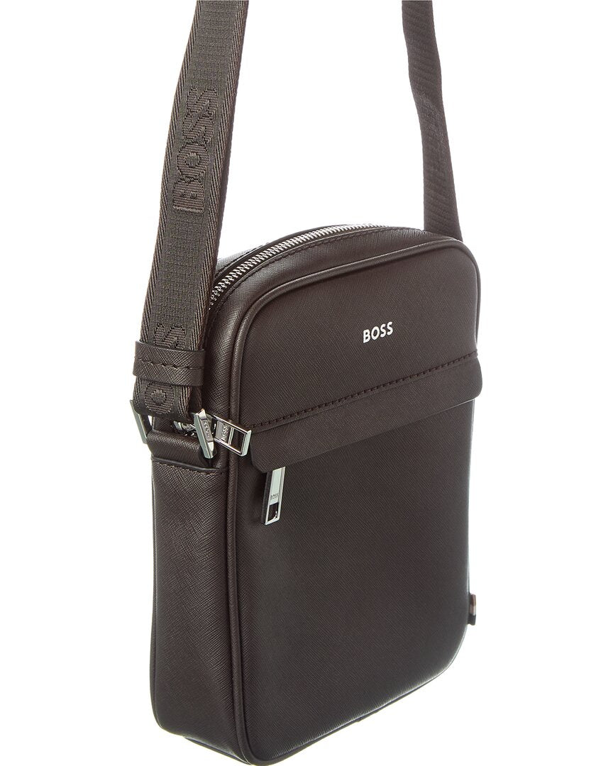 Hugo Boss Zair Ns Zip Leather Reporter Bag