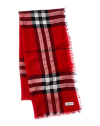 Burberry Wide Check Wool Scarf