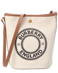 Burberry Burberry Medium Canvas & Leather Bucket Bag