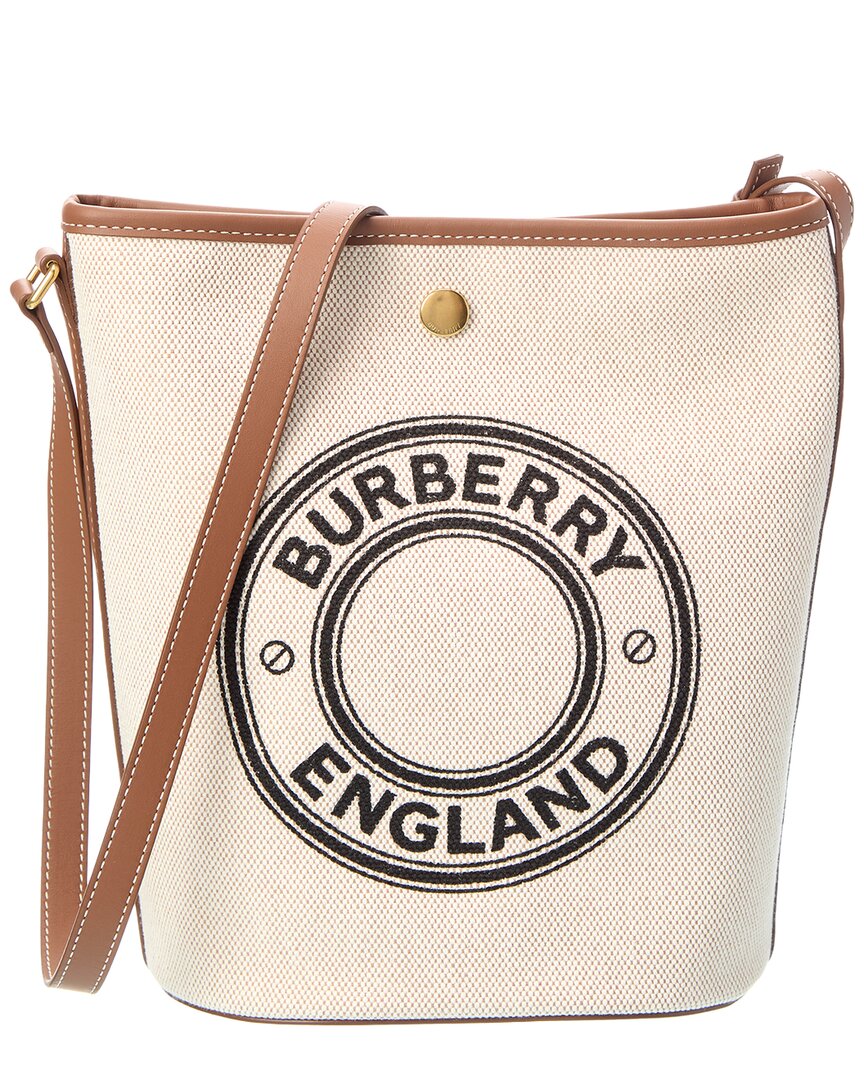 Burberry Burberry Medium Canvas & Leather Bucket Bag