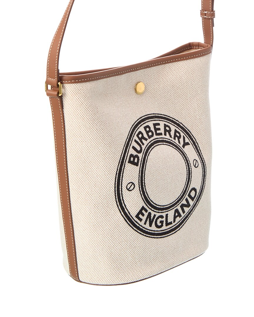 Burberry Burberry Medium Canvas & Leather Bucket Bag