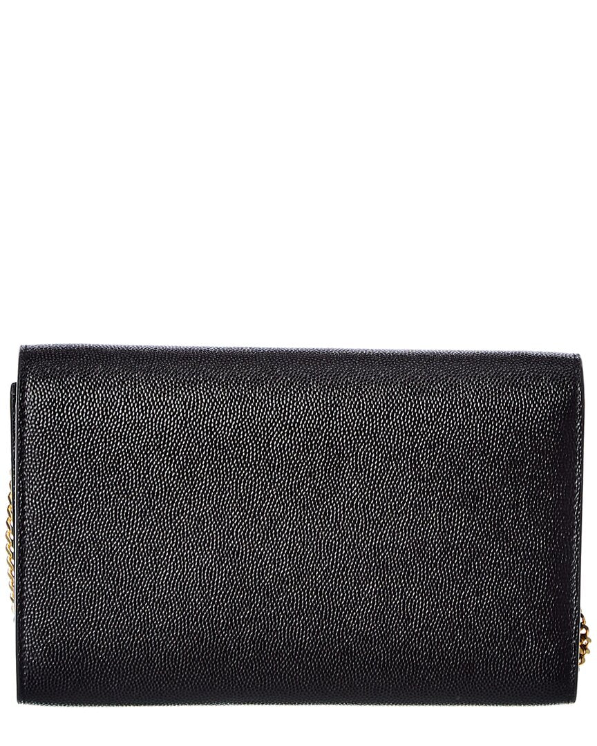 Saint Laurent Saint Laurent Uptown Embossed Leather Wallet On Chain