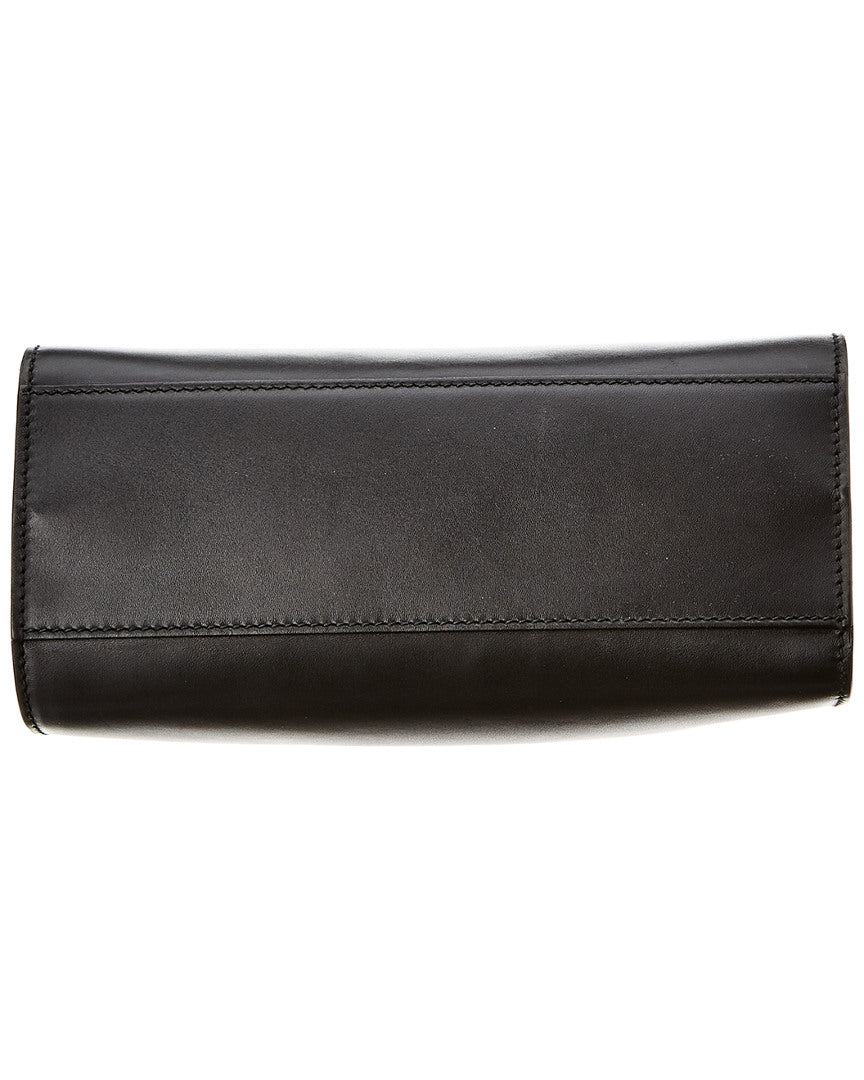 Gucci Black Leather Bamboo Nymphaea Bag (Authentic Pre-Loved