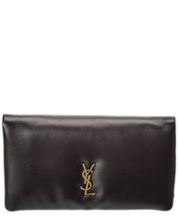 Saint Laurent Saint Laurent Calypso Large Leather Clucth