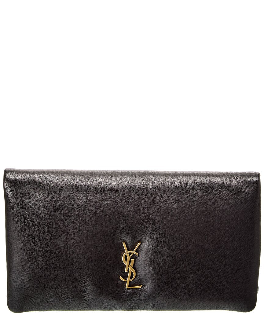 Saint Laurent Saint Laurent Calypso Large Leather Clucth