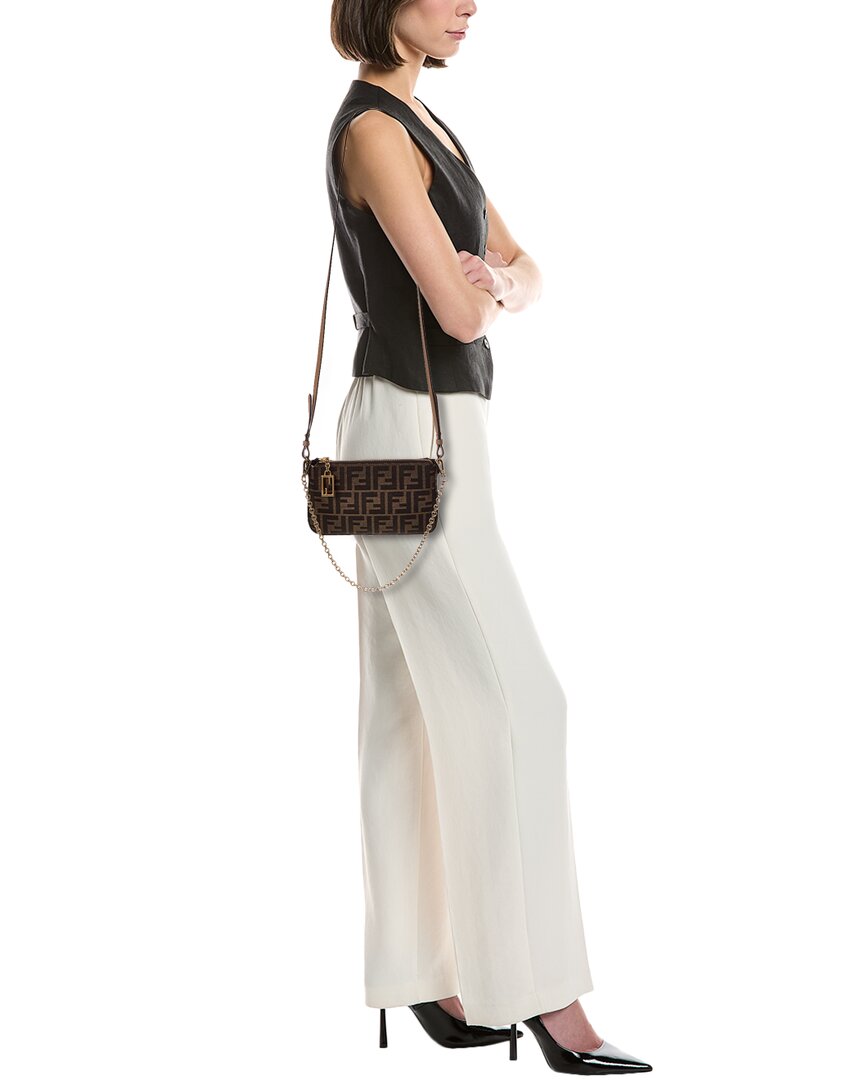 FENDI Fendi Baguette Ff Jacquard Pouch