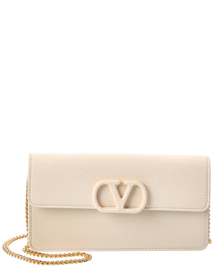 Valentino Valentino Vlogo Signature Leather Wallet On Chain